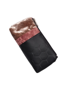Kosmetyczka patchwork S ekoskóra różowa
